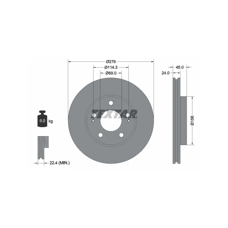 Jeu de 2 disques de frein avant TEXTAR 92110700