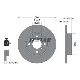 Jeu de 2 disques de frein avant TEXTAR 92110803