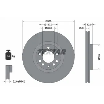 Jeu de 2 disques de frein avant TEXTAR 92110903