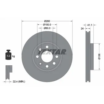 Jeu de 2 disques de frein avant TEXTAR 92111103