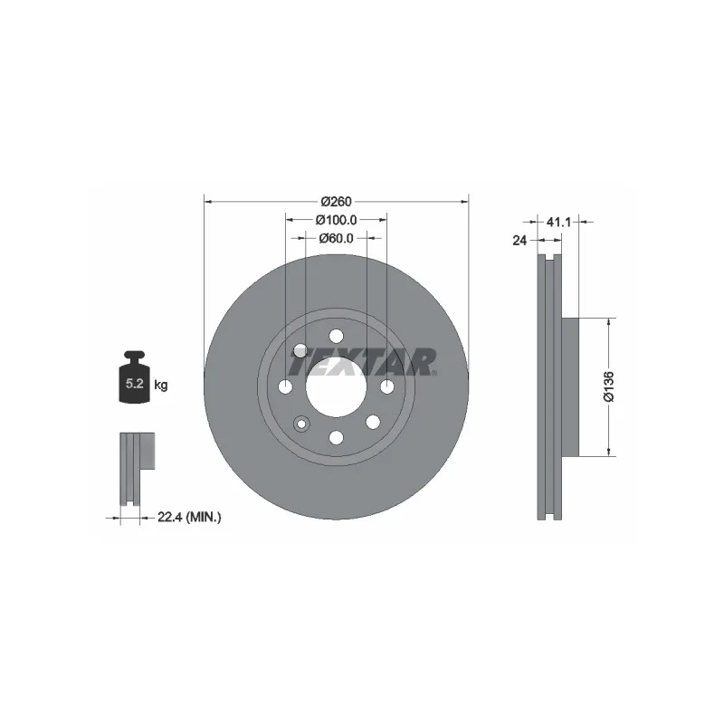 Jeu de 2 disques de frein avant TEXTAR 92111103