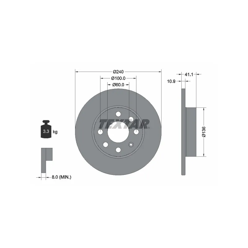 Jeu de 2 disques de frein avant TEXTAR 92111303
