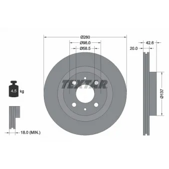 Jeu de 2 disques de frein avant TEXTAR 92112100