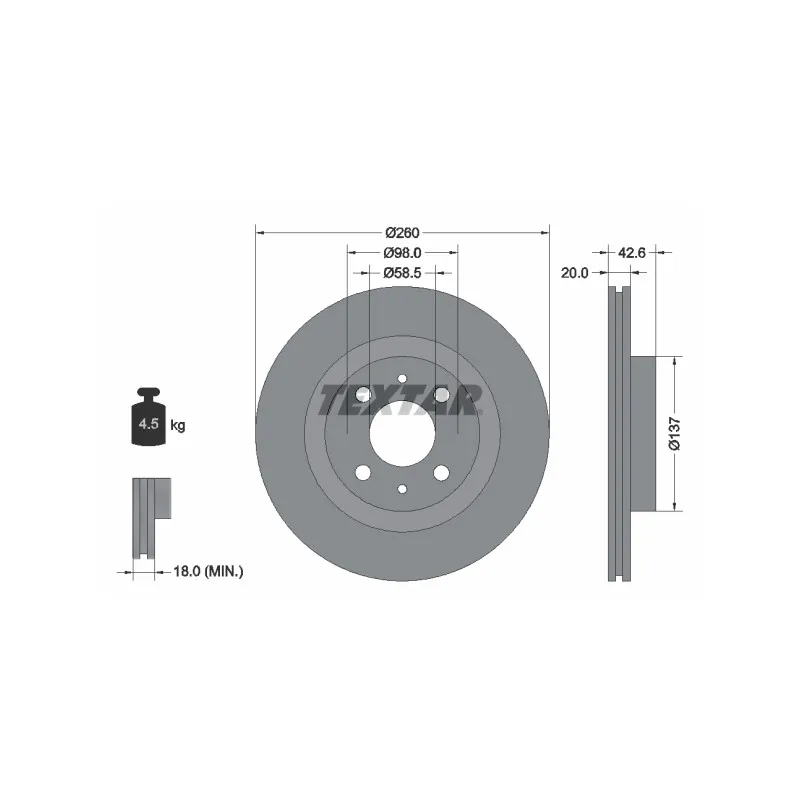 Jeu de 2 disques de frein avant TEXTAR 92112100