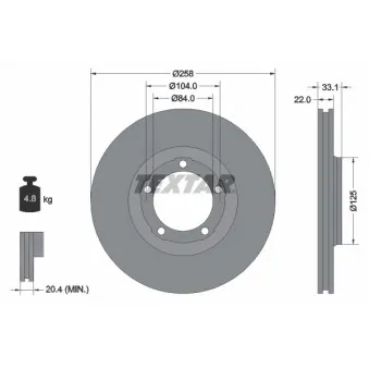 Jeu de 2 disques de frein avant TEXTAR 92112400