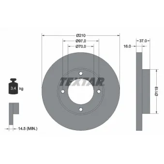Jeu de 2 disques de frein avant TEXTAR 92112600