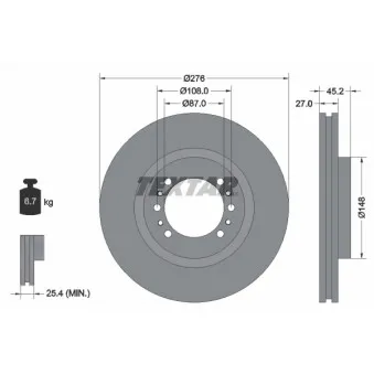 Jeu de 2 disques de frein avant TEXTAR 92112800