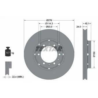 Jeu de 2 disques de frein avant TEXTAR 92112900