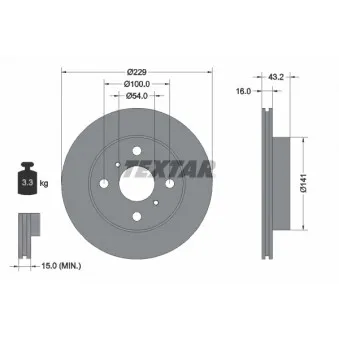 Jeu de 2 disques de frein avant TEXTAR 92113200