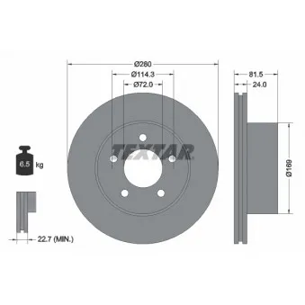 Jeu de 2 disques de frein avant TEXTAR 92113500