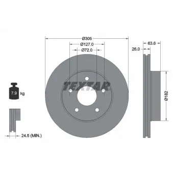 Jeu de 2 disques de frein avant TEXTAR 92113600
