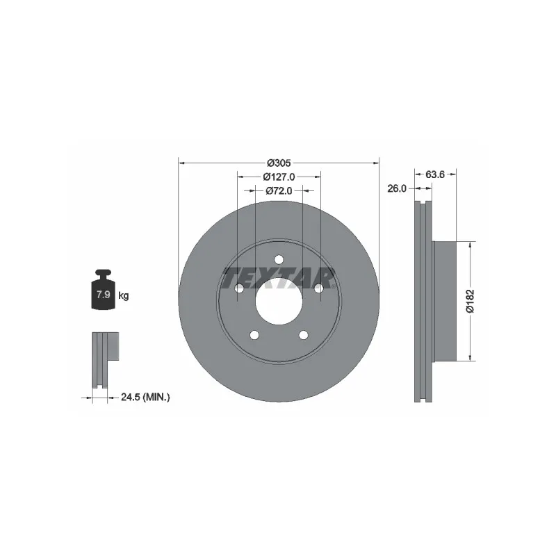 Jeu de 2 disques de frein avant TEXTAR 92113600