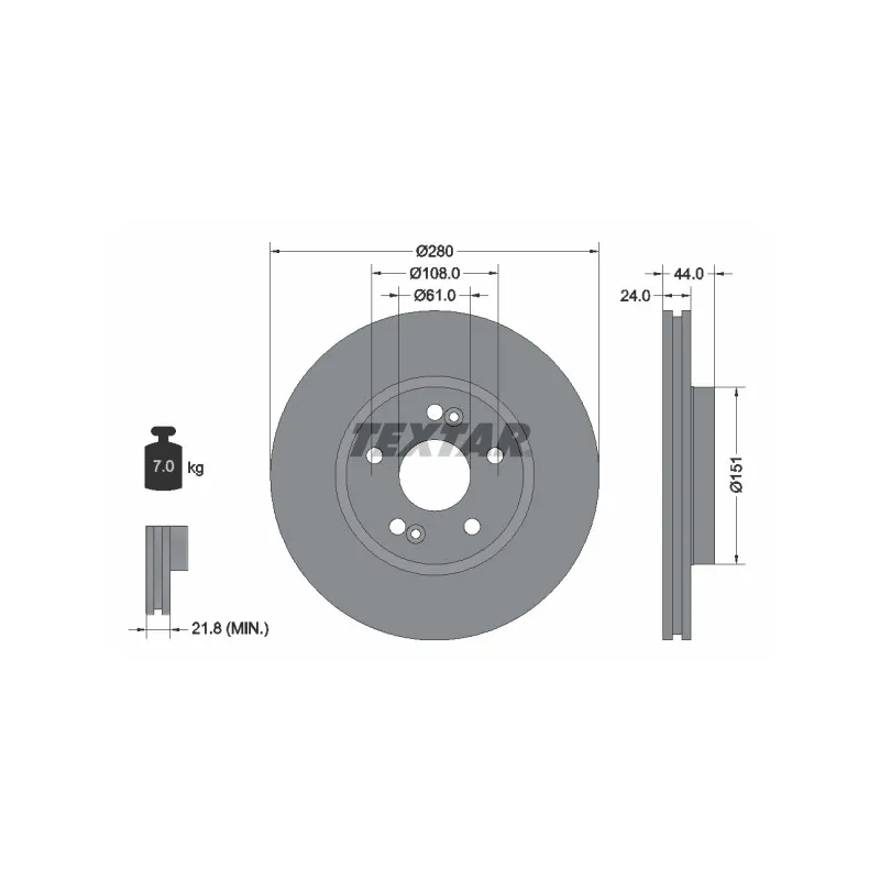 Jeu de 2 disques de frein avant TEXTAR 92113803