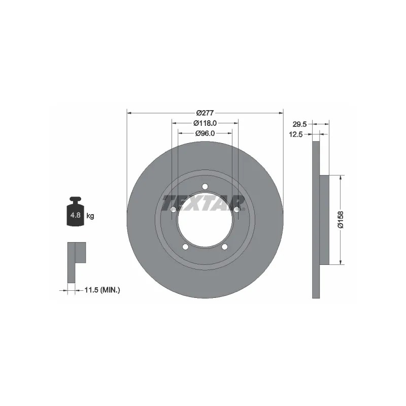 Jeu de 2 disques de frein avant TEXTAR 92114100