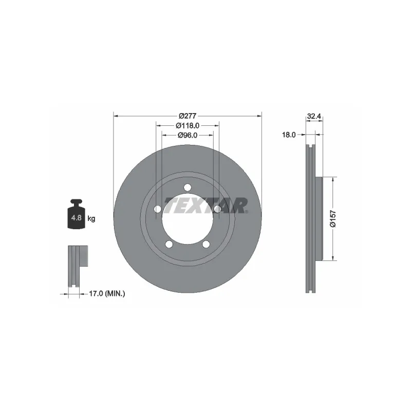 Jeu de 2 disques de frein avant TEXTAR 92114200