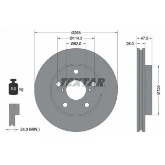 Jeu de 2 disques de frein avant TEXTAR 92114400