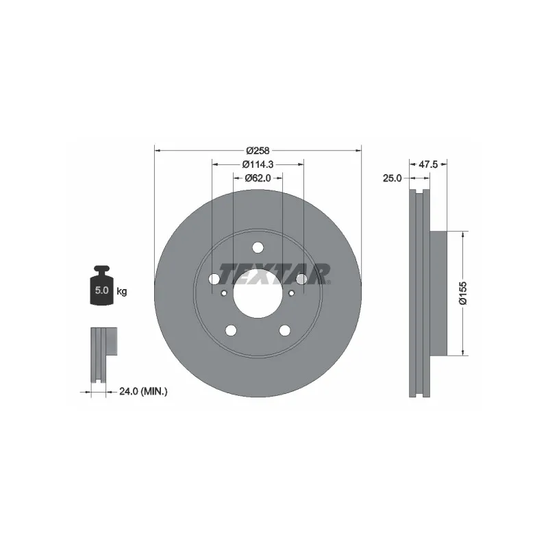 Jeu de 2 disques de frein avant TEXTAR 92114400