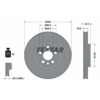 Jeu de 2 disques de frein avant TEXTAR 92115003