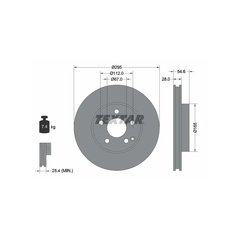 Jeu de 2 disques de frein avant TEXTAR 92115105