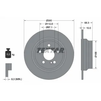 Jeu de 2 disques de frein arrière TEXTAR 92115405