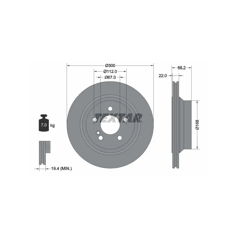 Jeu de 2 disques de frein avant TEXTAR 92115503