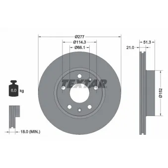 Jeu de 2 disques de frein avant TEXTAR 92115703
