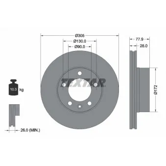 Jeu de 2 disques de frein avant TEXTAR 92115903