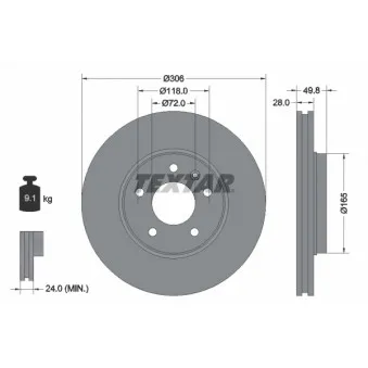 Jeu de 2 disques de frein avant TEXTAR 92116005