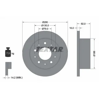 Jeu de 2 disques de frein arrière TEXTAR 92116203