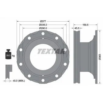 Jeu de 2 disques de frein avant TEXTAR 92116500