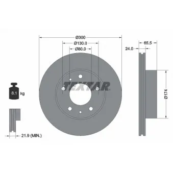 Jeu de 2 disques de frein avant TEXTAR 92116703