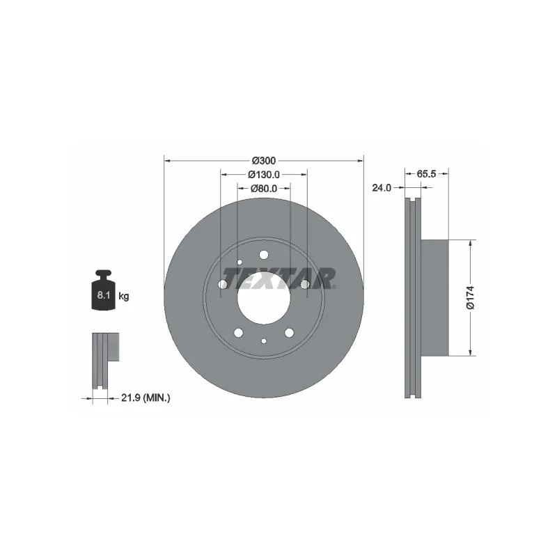 Jeu de 2 disques de frein avant TEXTAR 92116703