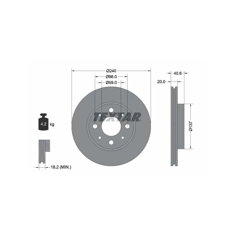 Jeu de 2 disques de frein avant TEXTAR 92118003