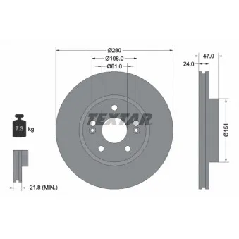 Jeu de 2 disques de frein avant TEXTAR 92118903