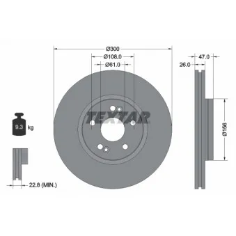 Jeu de 2 disques de frein avant TEXTAR 92119003