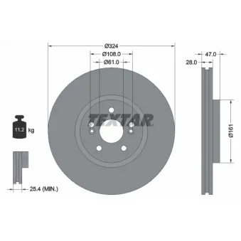 Jeu de 2 disques de frein avant TEXTAR 92119405