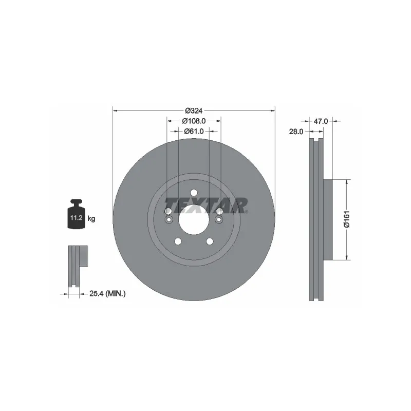 Jeu de 2 disques de frein avant TEXTAR 92119405