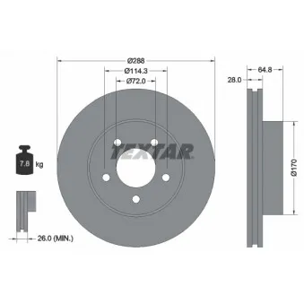 Jeu de 2 disques de frein avant TEXTAR 92119705