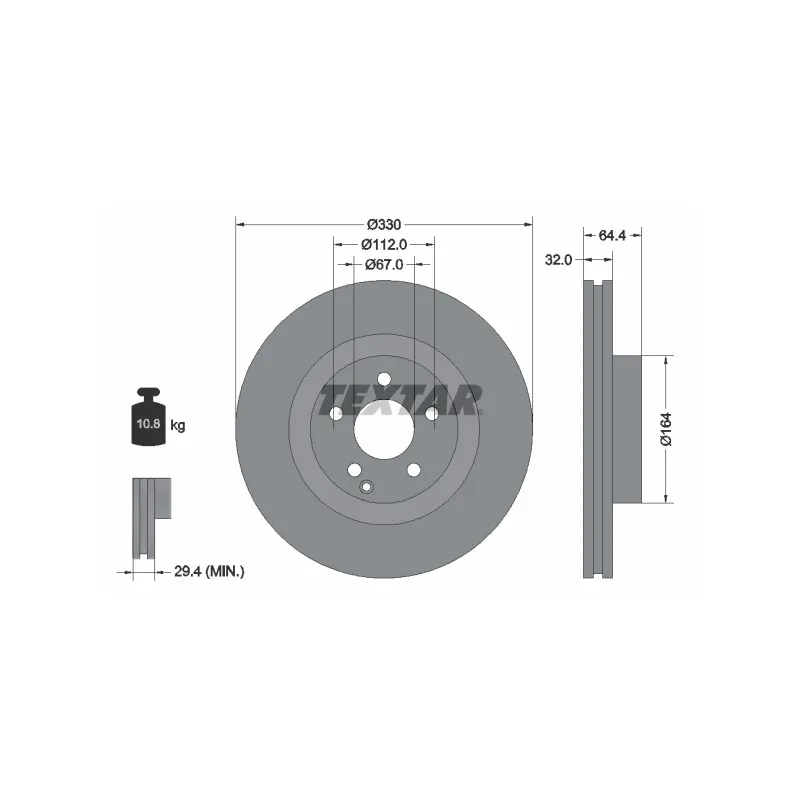Jeu de 2 disques de frein avant TEXTAR 92119905