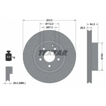 Jeu de 2 disques de frein avant TEXTAR 92120107