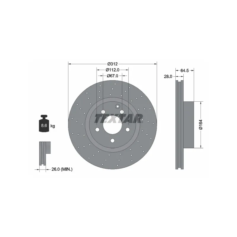Jeu de 2 disques de frein avant TEXTAR 92120107