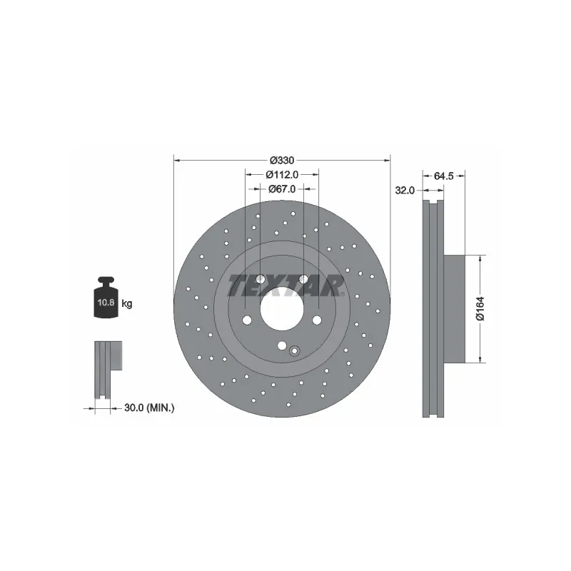 Jeu de 2 disques de frein avant TEXTAR 92120207