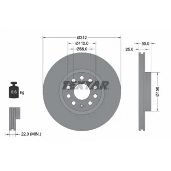 Jeu de 2 disques de frein avant TEXTAR 92120505