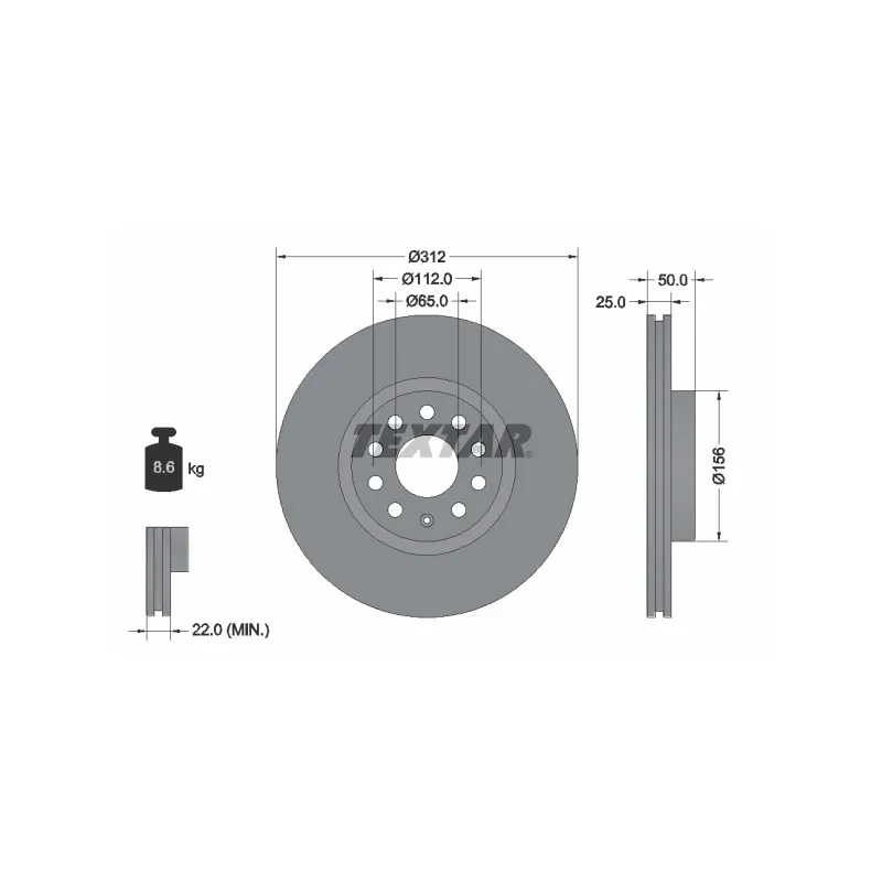 Jeu de 2 disques de frein avant TEXTAR 92120505