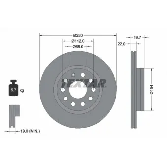 Jeu de 2 disques de frein avant TEXTAR 92120705