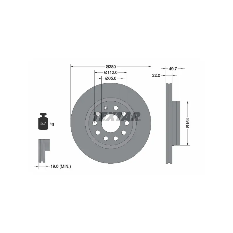 Jeu de 2 disques de frein avant TEXTAR 92120705