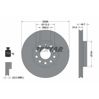 Jeu de 2 disques de frein avant TEXTAR 92120805