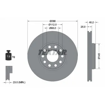 Jeu de 2 disques de frein avant TEXTAR 92121005