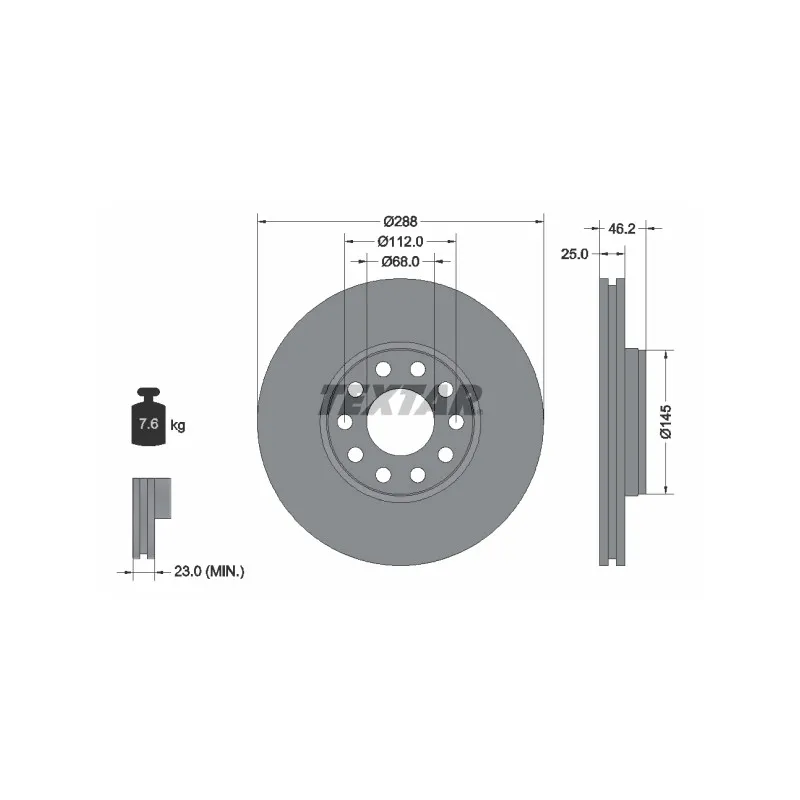 Jeu de 2 disques de frein avant TEXTAR 92121005
