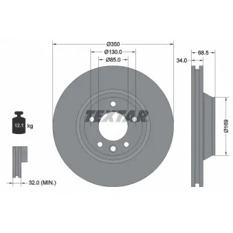 Disque de frein avant gauche TEXTAR 92121705